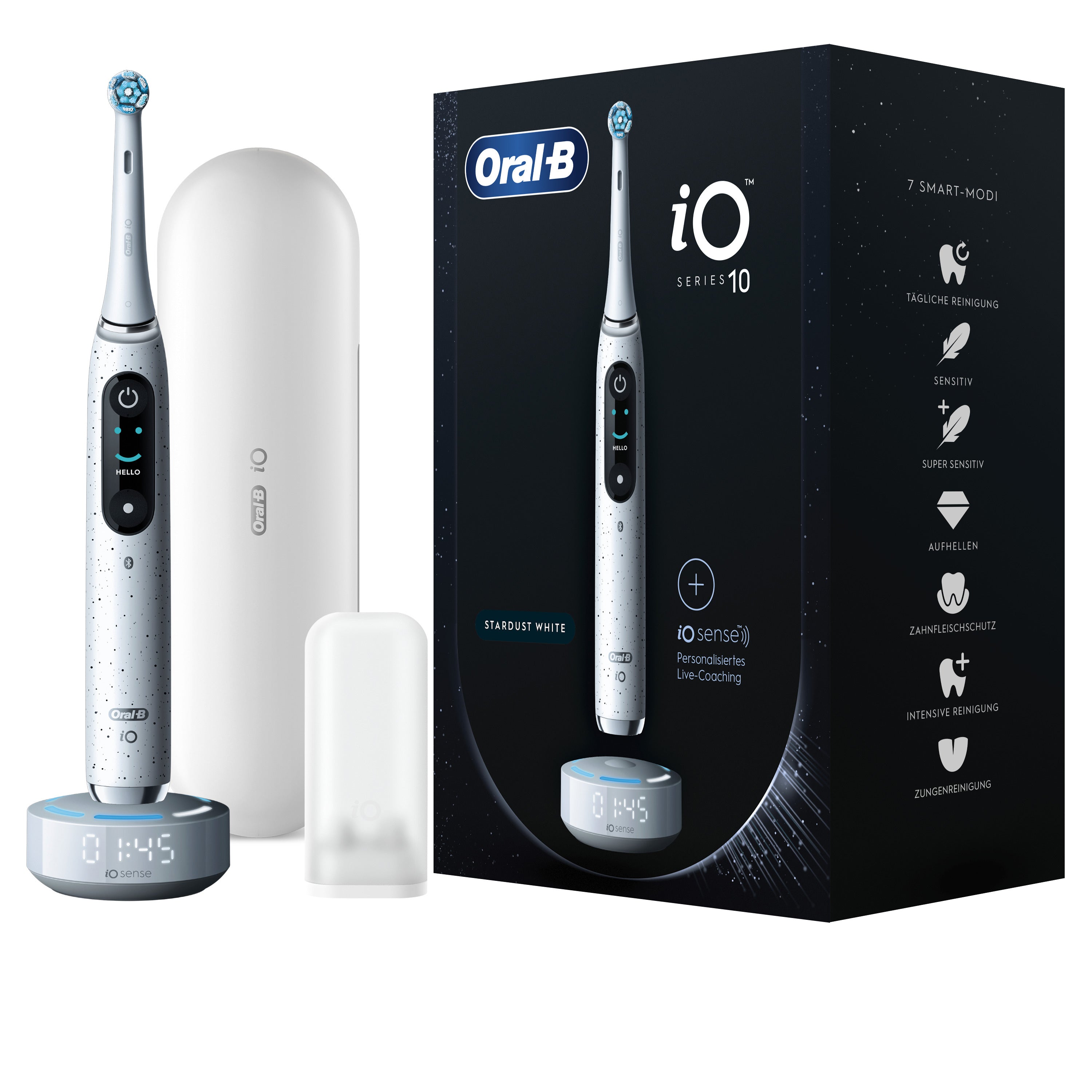 Oral-B iO Series 10 Erwachsener Rotierende-vibrierende Zahnbürste Weiß
