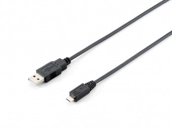 Equip USB 2.0 A auf Micro-B Kabel, 1.0m , M/M, Schwarz