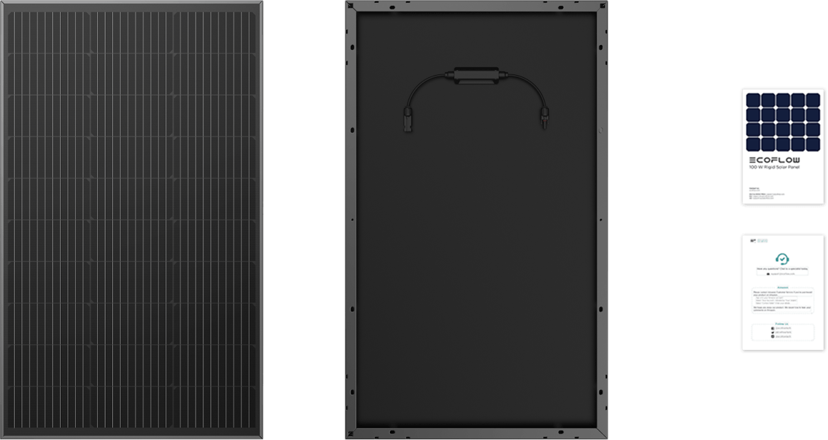 ECOFLOW 2 x 100W Rigid Solar Panel Combo