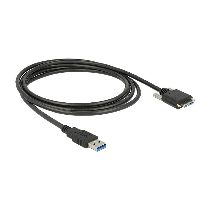 Delock USB 5 Gbps Kabel Typ-A Stecker zu USB 5 Gbps Typ Micro-B Stecker mit Schrauben 3 m