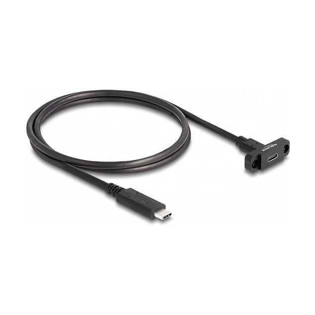 Delock SuperSpeed USB 10 Gbps (USB 3.2 Gen 2) Kabel USB Type-C™ Stecker zu Buchse 1 m zum Einbau schwarz