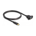 Delock SuperSpeed USB 10 Gbps (USB 3.2 Gen 2) Kabel USB Type-C™ Stecker zu USB Typ-A Buchse 1 m zum Einbau schwarz