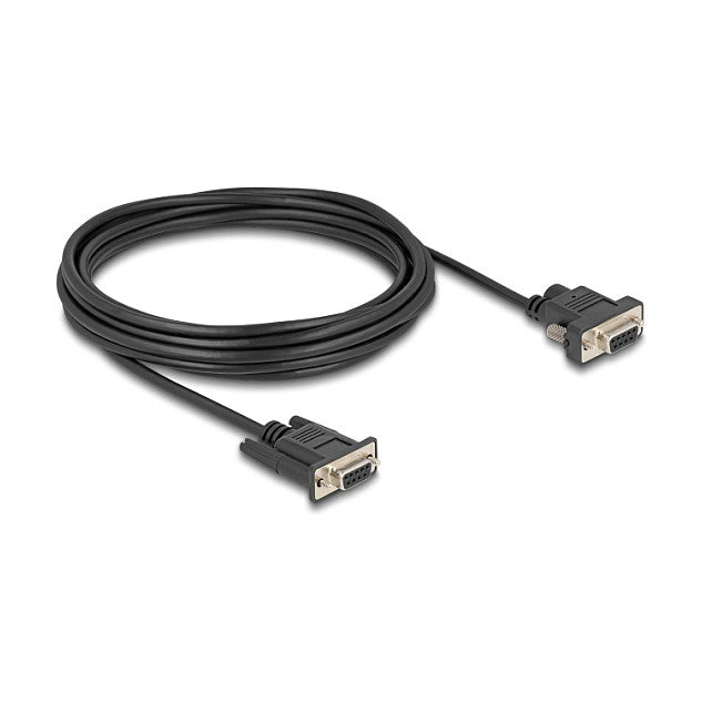 Delock Seriell Kabel RS-232 D-Sub9 Buchse zu D-Sub9 Buchse Stromanschluss an Pin 9 5 m