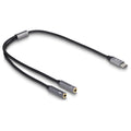 Delock Headset Adapter USB Type-C™ Stecker DAC 24 Bit / 96 kHz Hi-Res zu 2 x 3,5 mm 3 Pin Klinkenbuchse