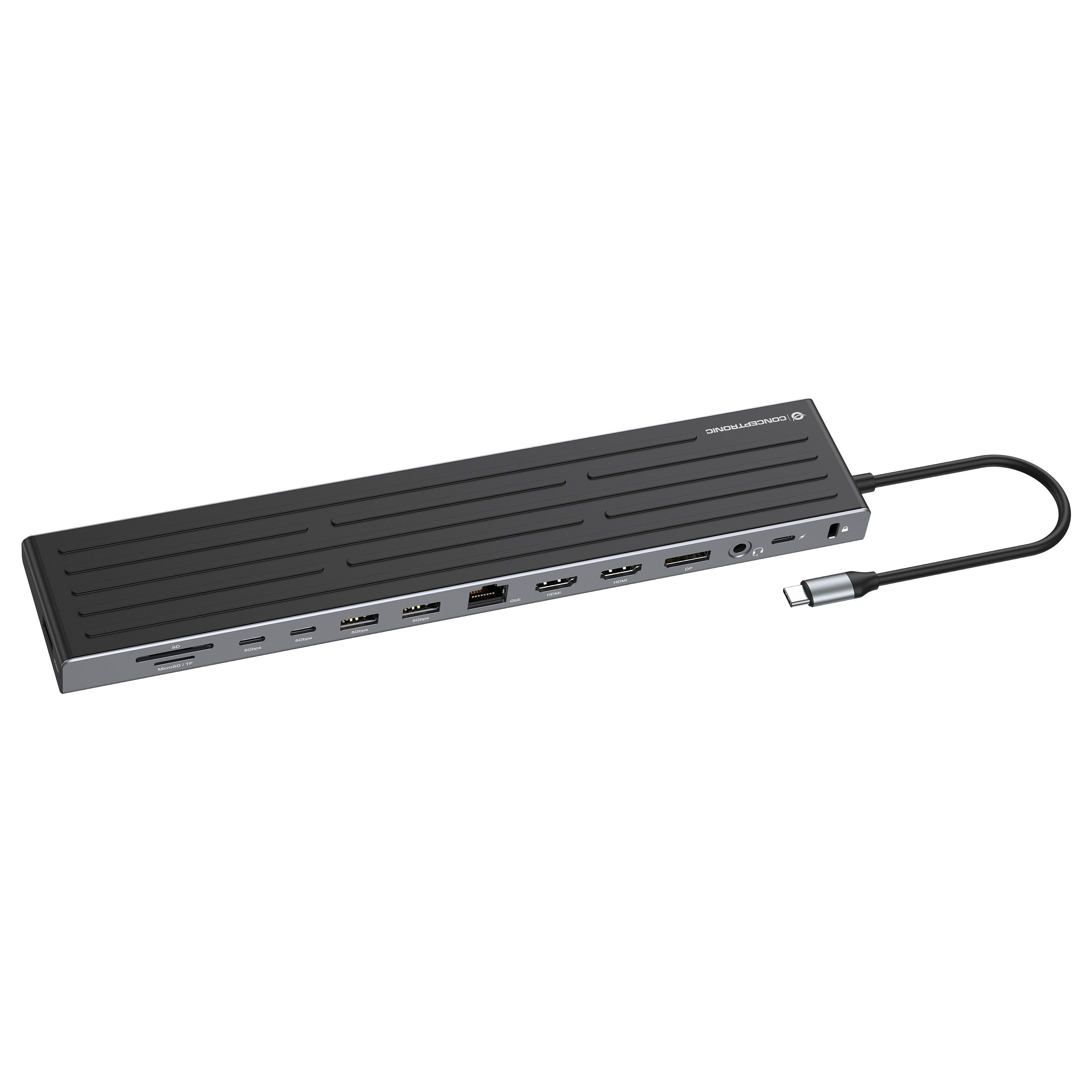 CONCEPTRONIC 14-1 Dock USB-C->2xHDMI/DP/2xUSB-C/+ 18cm sw