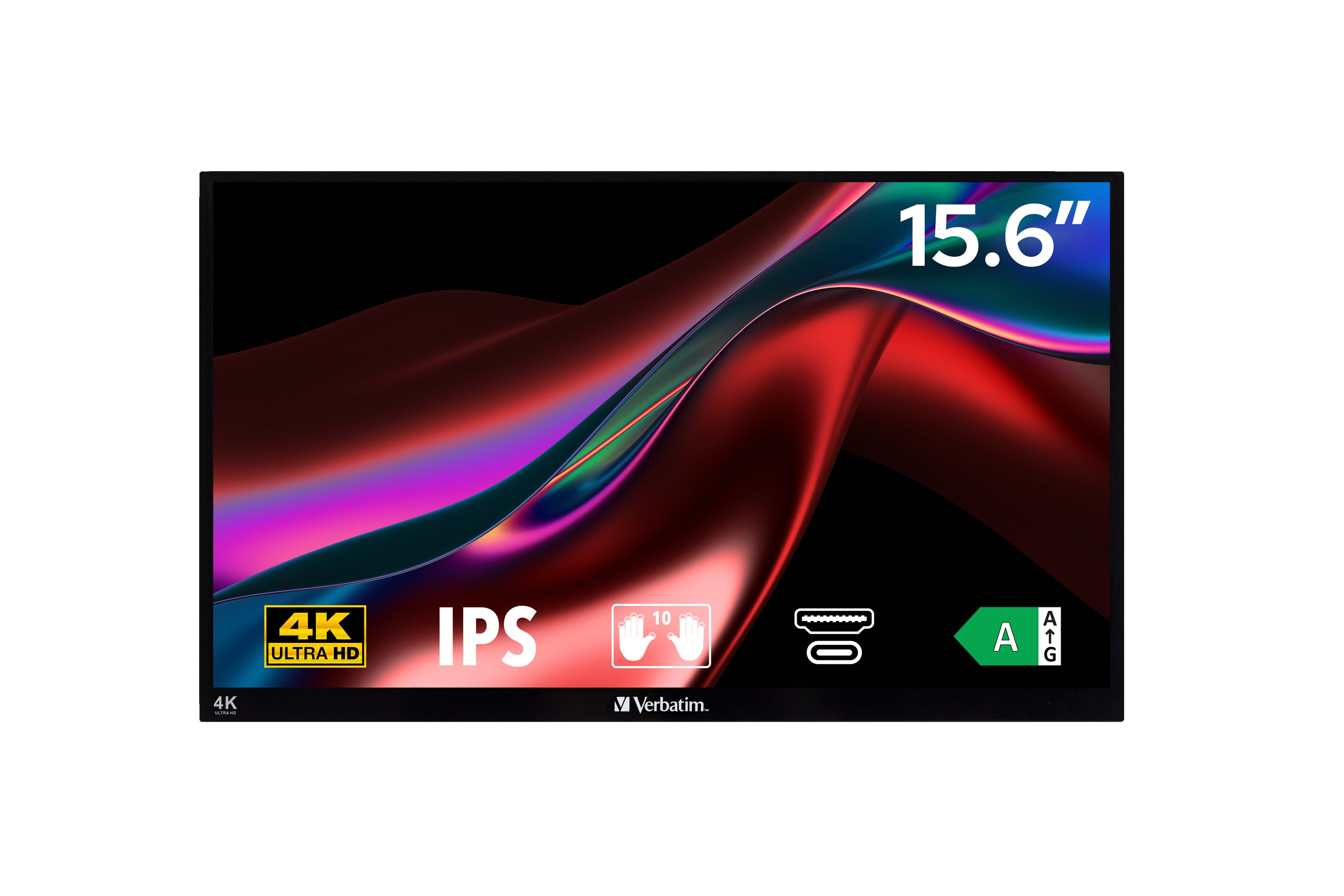 Verbatim 32238 Computerbildschirm 39,6 cm (15.6") 3840 x 2160 Pixel 4K Ultra HD LCD Touchscreen Schwarz – Bild 3