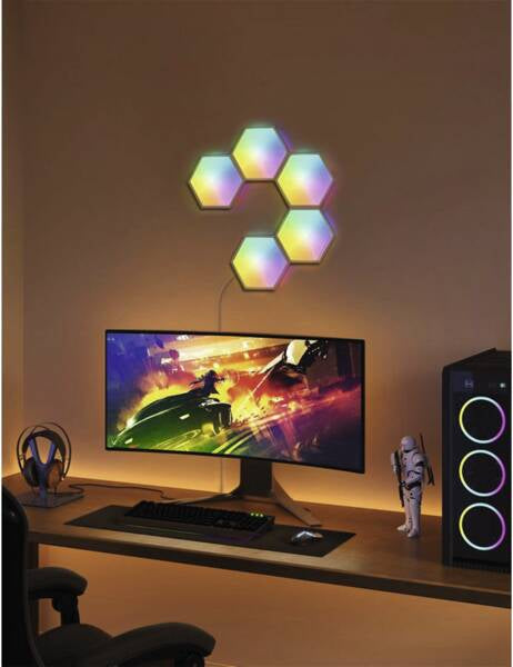 Govee RGBIC Glide Hexa Light Panels 5 pcs Intelligente Wandleuchte Wi-Fi/Bluetooth – Bild 3