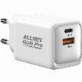 Z ALLNET Ersatznetzteil QC USB-C PD GaN Netzteil Power Supply 45 Watt 1x USB Typ-A QC 1x USB Typ-C**EU PLUG**