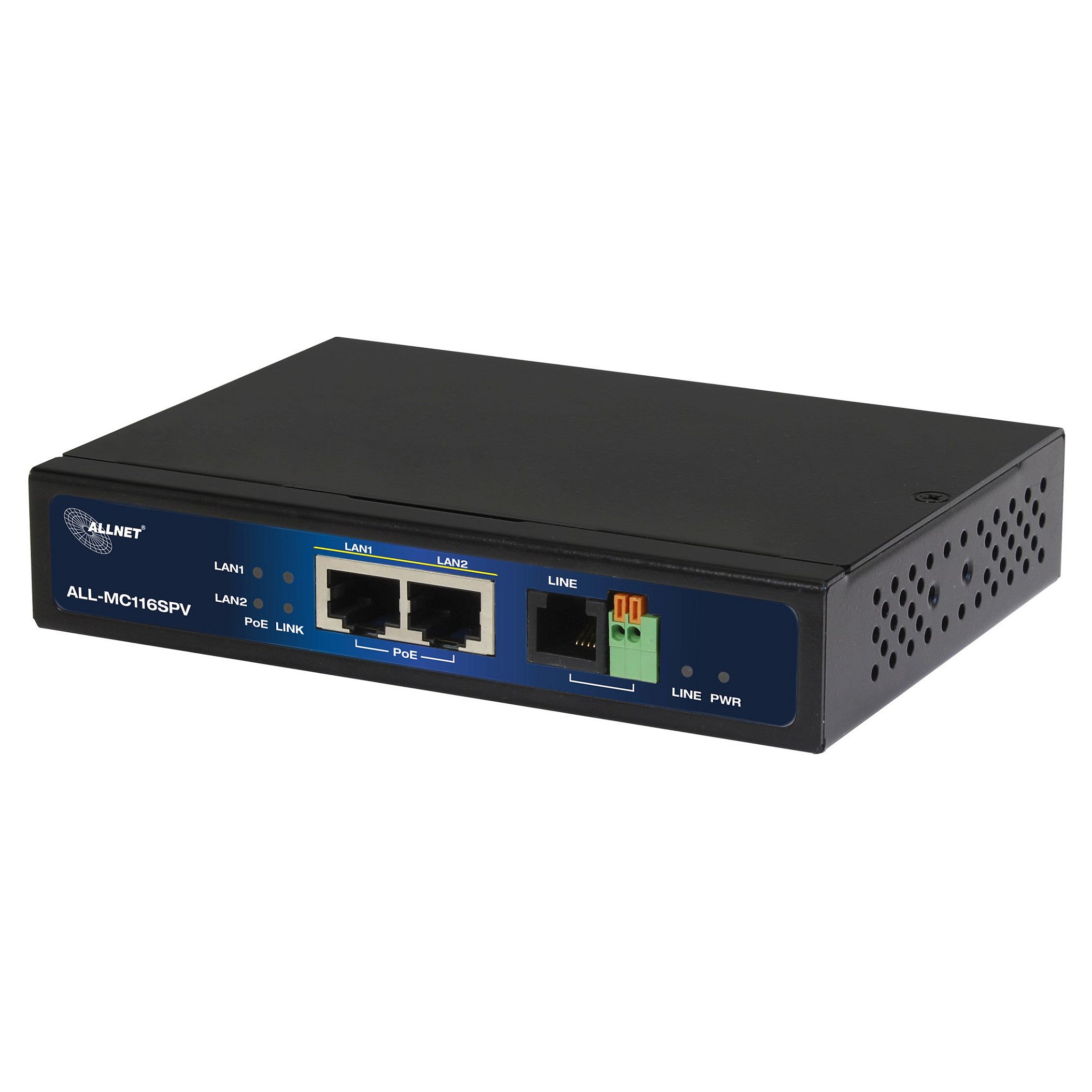 ALLNET Z ALLNET ISP Bridge Modem VDSL2 mit Vectoring/Point-to-Point Slave-Modem & 2x PoE IEEE802.3at Ports unmanaged ALL-MC116SPV-VDSL2