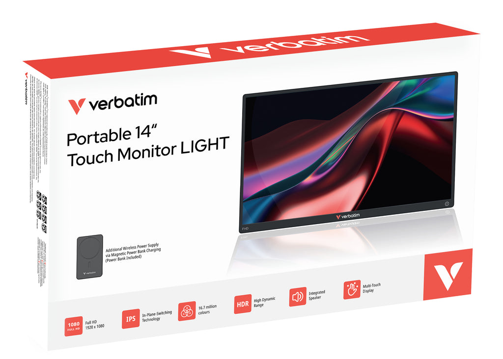Verbatim 32088 TV-Gerät/Monitor tragbar Tragbarer Monitor Schwarz 35,6 cm (14") LED 1920 x 1080 Pixel – Bild 4