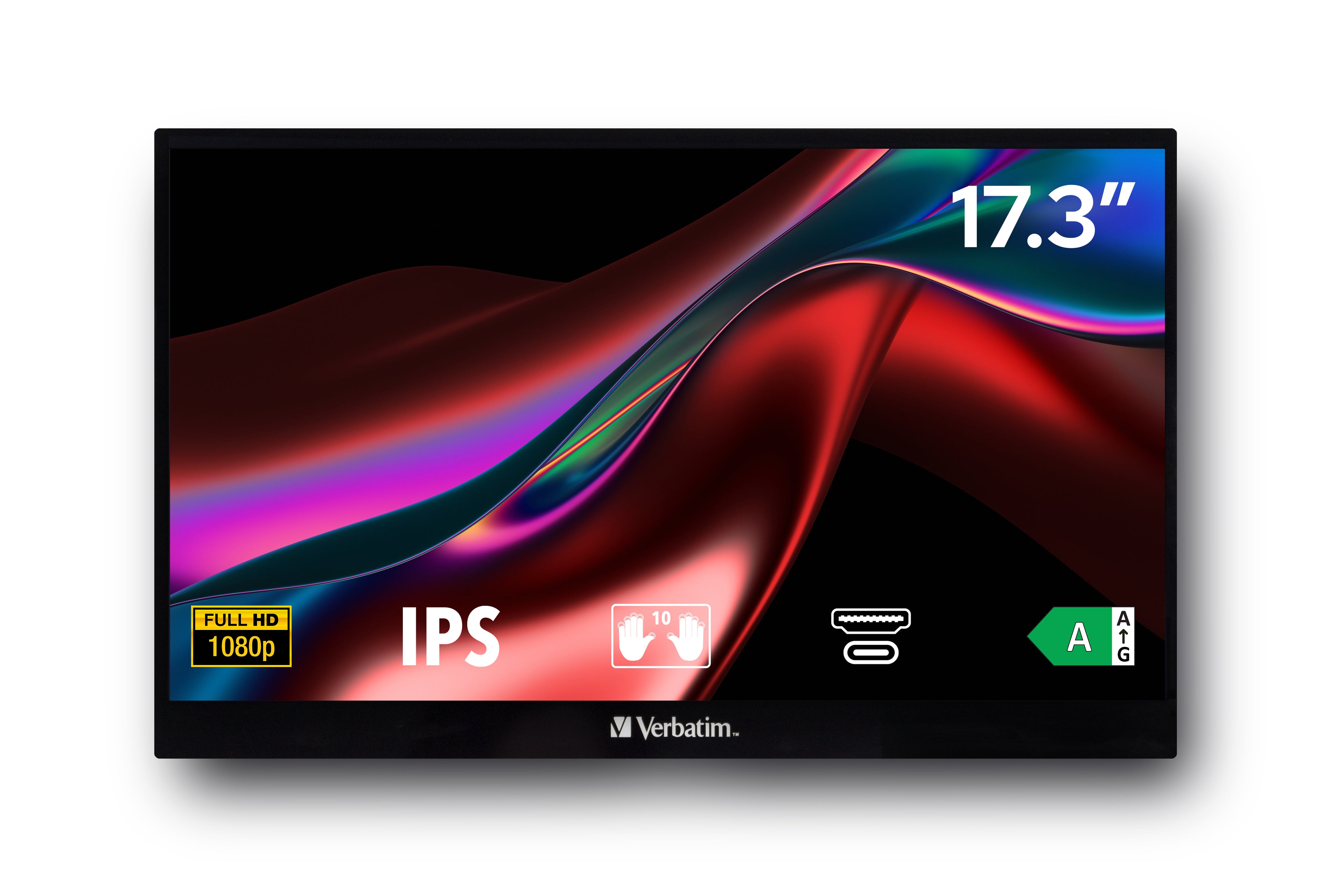 Verbatim 49593 Computerbildschirm 43,9 cm (17.3") 1920 x 1080 Pixel Full HD LCD Touchscreen Schwarz – Bild 3