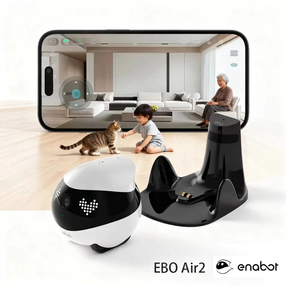 ENABOT EBO Air 2 Haustierroboter 2K Kamera Nachtsicht WLAN App Blau