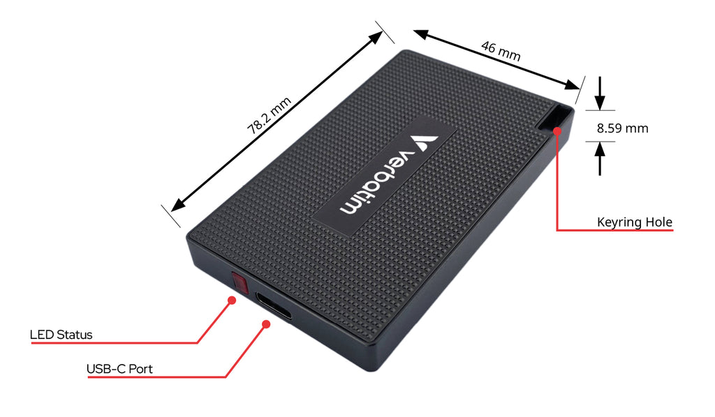 Verbatim 32031 Externes Solid State Drive 1 TB USB Typ-C USB 3.2 Gen 2x2 Grau – Bild 3