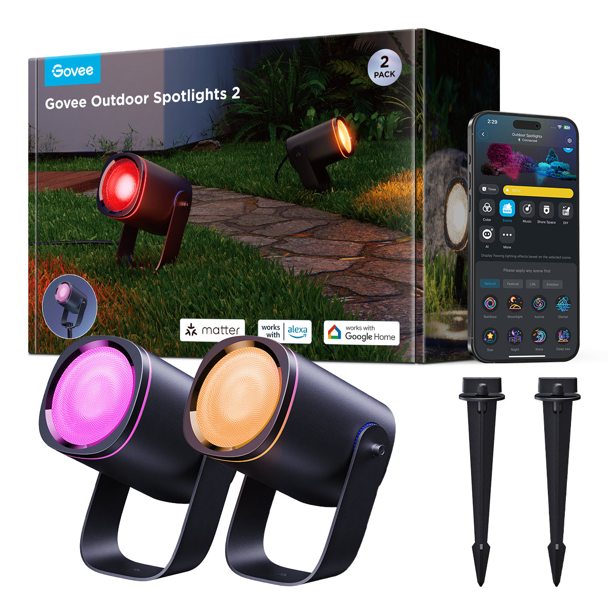 Govee H7093311 Smart Lighting Intelligenter Einbaustrahler Bluetooth