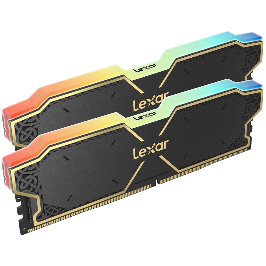 Lexar THOR 2.0 DDR5 6000 CL38 1.3V Memory with heatsink and RGB lighting, Black Color, Dual pack