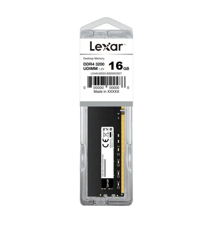 Lexar DDR4 16GB 288 PIN U-DIMM 3200Mhz, CL22, 1.2V- BLISTER Package